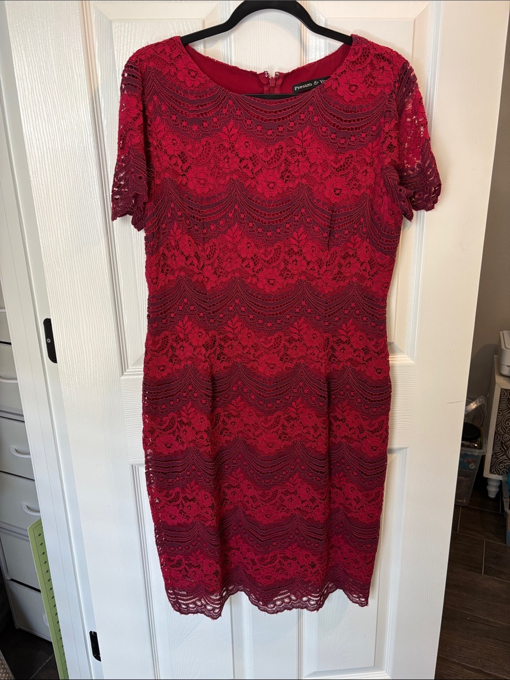 Preston & York Red Lace Sheath Dress